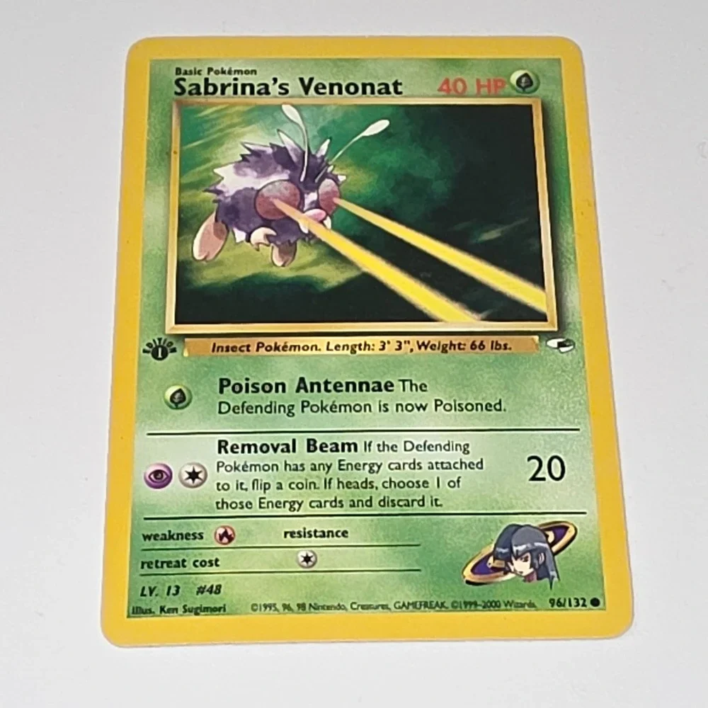 Pokemon Sabrinas Venonat 1st Edition 96/132 Gym Challenge 2000 WOTC Common Card
